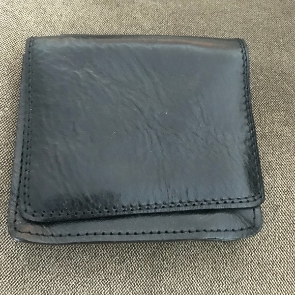 Handbags - SOLD- Black leather wallet - slides onto belt